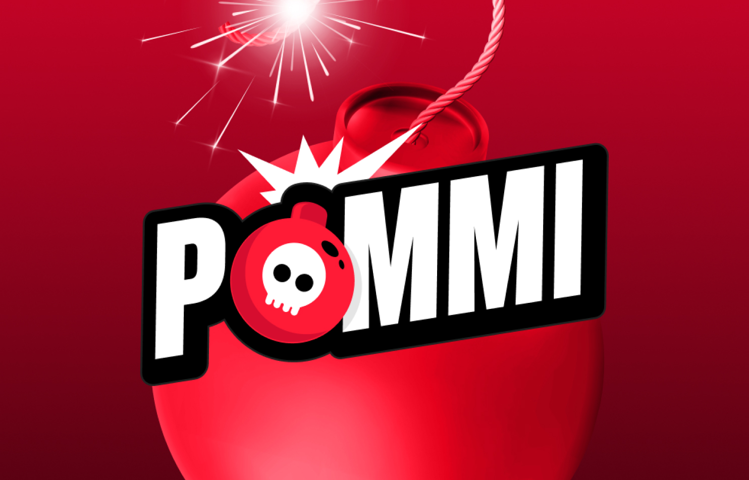 Pommi Casinon räjähtävän värikäs logo