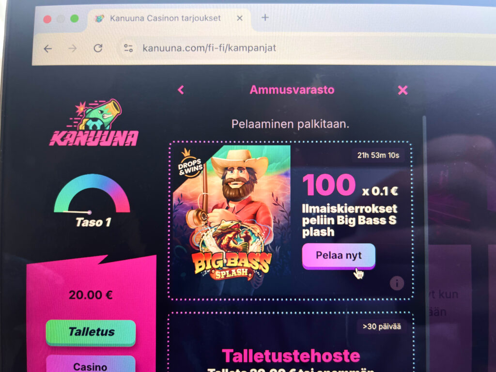 Kuvassa Kanuunan kierrätysvapaa bonus.