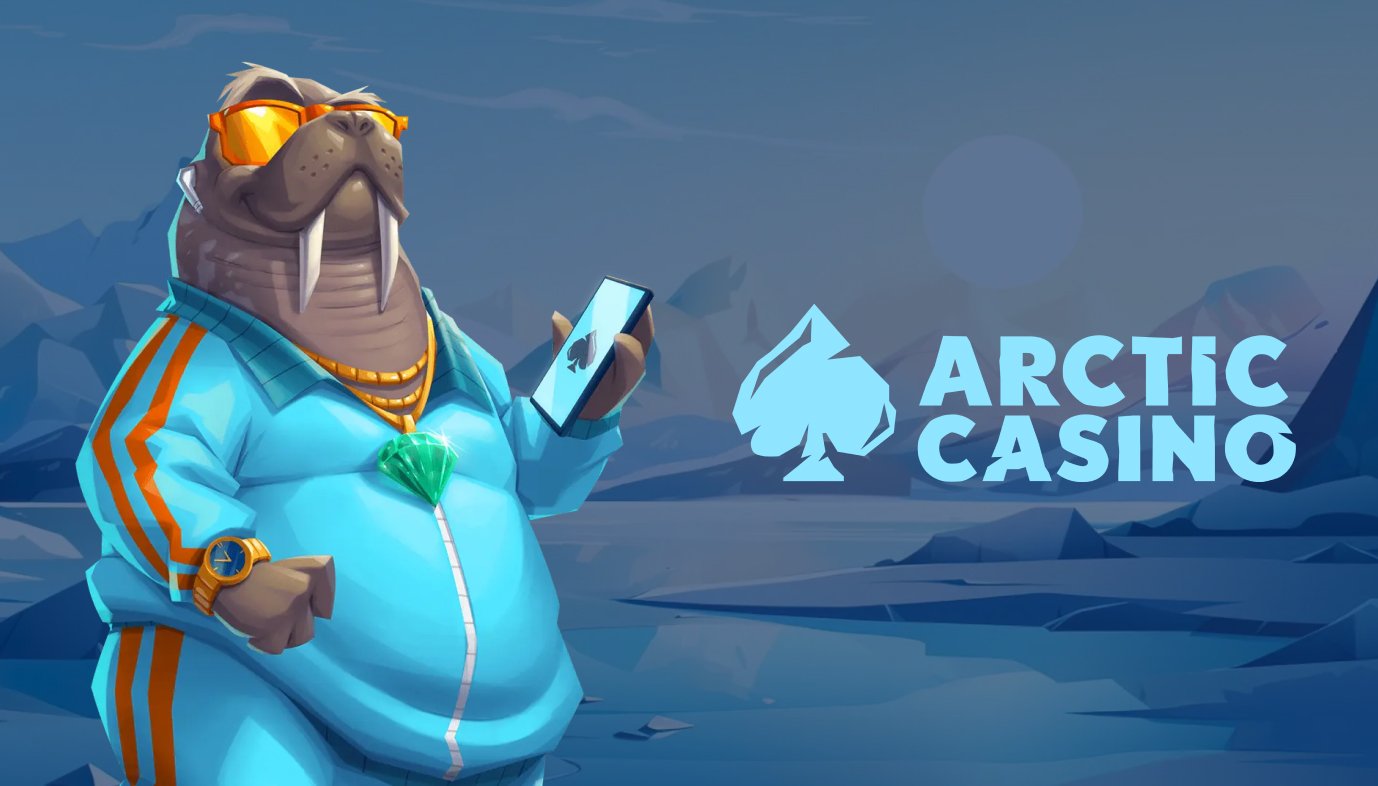 Arctic Casinon logo ja mursu tunnushahmo