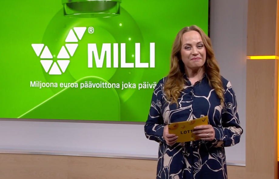 Milli-arvonta käynnissä Veikkauksen studiossa. 