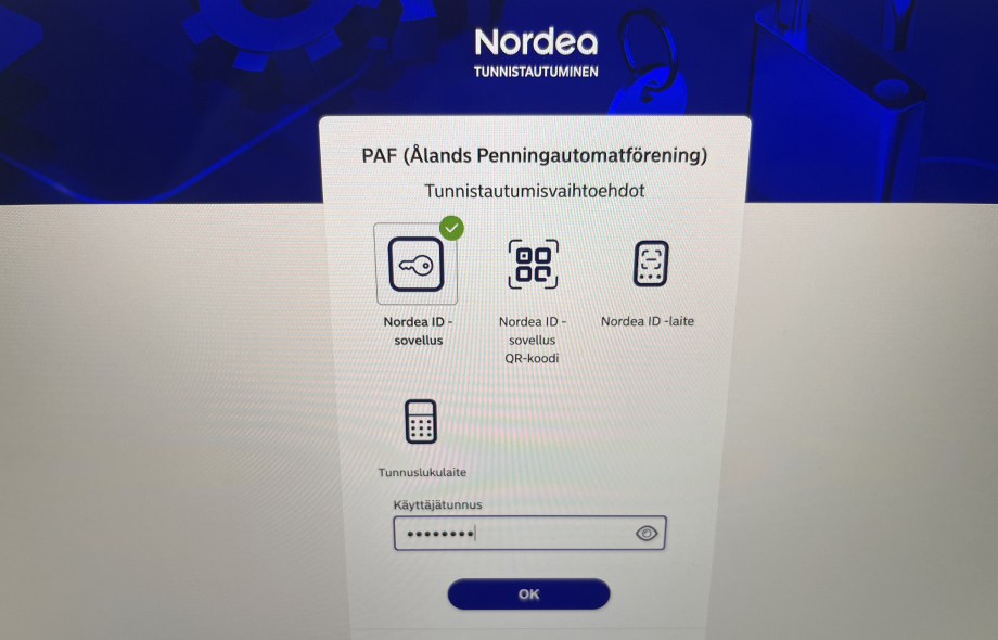 Paf Nordea tunnistautuminen ilman rekisteröitymistä.