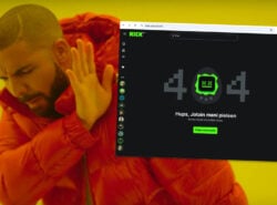 Drake-meemikuva, jossa hän torjuu Kick-sivuston virheilmoituksen (404 – sivua ei löytynyt).