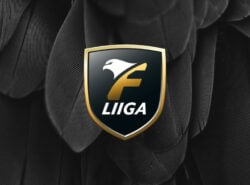F-liiga logo tummalla taustalla.