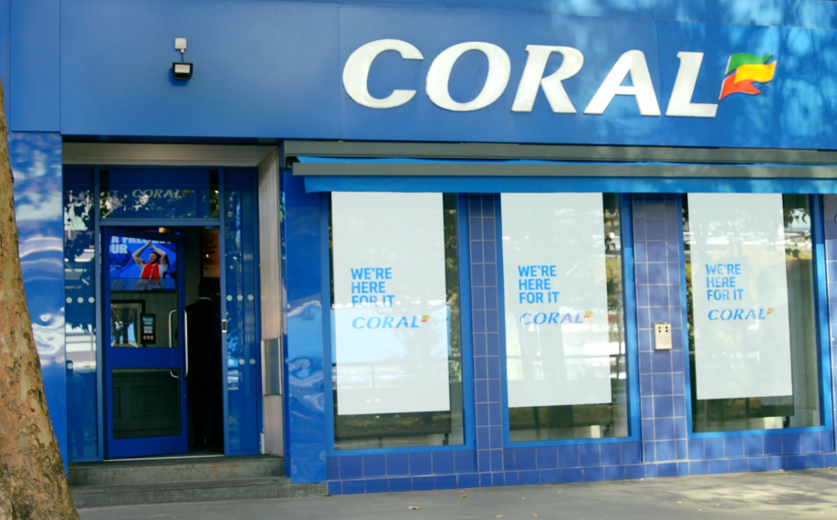 Entain yhtiön Coral vedonlyöntitoimisto britanniassa.
