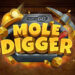 Mole Digger pelin kaivosteemainen logo. Logossa näkyy myös Play'n GO studion logo.
